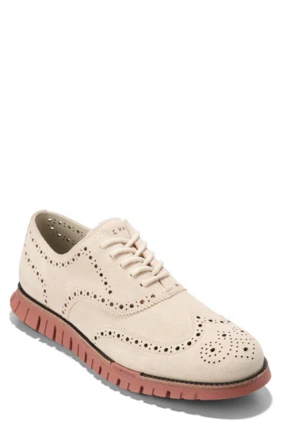 Cole Haan Zerogrand Remastered Wingtip Oxford In Whitecap Gray/ Dark Ch