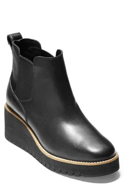 Cole Haan Zerogrand Waterproof City Wedge Bootie In Black