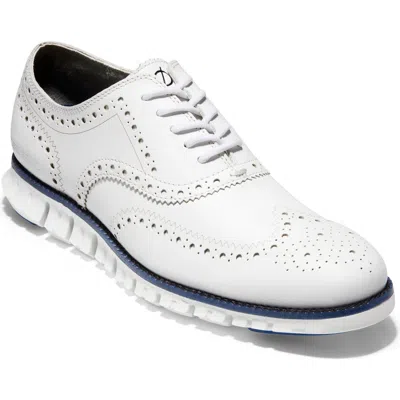 Cole Haan 'zerogrand' Wingtip In White Leather/blue/white