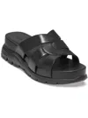COLE HAAN ZG SLOTTED WOMENS LEATHER WEDGE SLIDE SANDALS