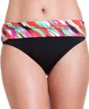Cole Of California Foldover Hipster Swim Bottom In Isabella Ikat In Multi
