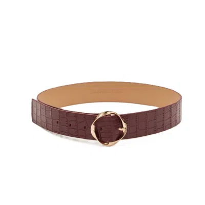Colección Tansu Women's Brown Marseille Bordeaux Croco Leather Belt