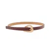 Colección Tansu Women's Brown Pierre Bordeaux Croco Leather Belt In Brown