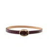 Colección Tansu Women's Red Dion Leather Belt Bordeaux