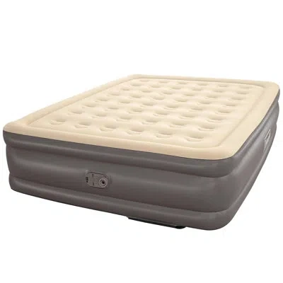 Coleman : Guestrest 18" Air Mattress - Twin - Built-in Ac Pump, Tan Inflatable Indoor Bed, Puncture Resistan