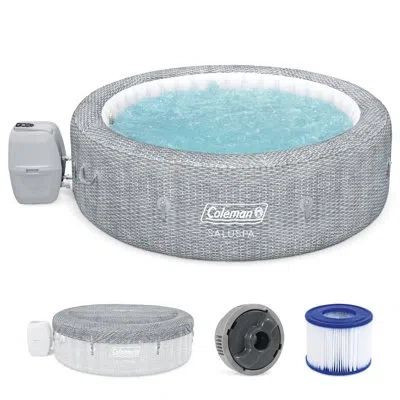 Coleman Saluspa Sicily Airjet Inflatable Hot Tub With 180 Soothing Jets, Gray