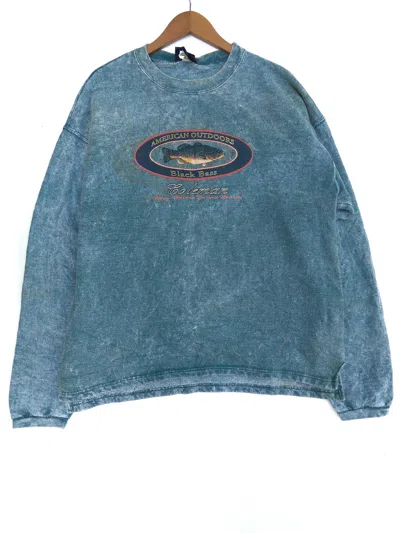 Pre-owned Coleman X Made In Usa Vintage 90's Vtg Coleman Sweatshirt American Outdoors In Blue Green