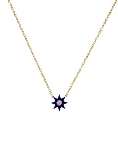 Pre-owned Colette 18k Diamond & Lapis Lazuli Twinkle Pendant Necklace, 16.25" In Multi