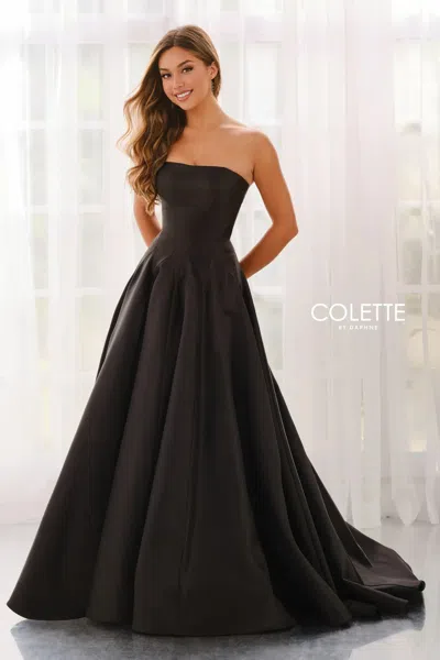 Colette By Daphne Cl6189 Long Ball Gown Formal Prom Dress In Black