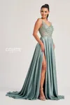 Colette By Daphne Cl8160 A Line Corset Bodice A Line Formal Prom Dress In Green