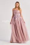 Colette By Daphne Cl8400 Long Glitter A Line Formal Prom Dress