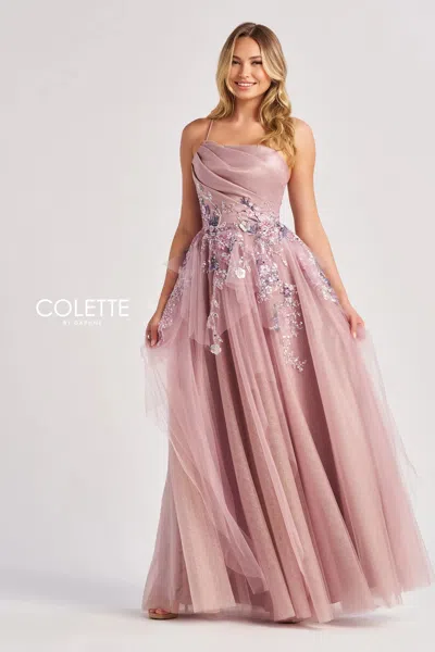 Colette By Daphne Cl8400 Long Glitter A Line Formal Prom Dress