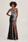 Colette By Daphne Cl8425 Long Sequin Formal Prom Dress In Multi