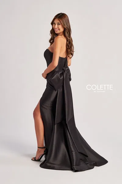 Colette By Daphne Cl8470 Long Mermaid Slit Formal Prom Dress In Black