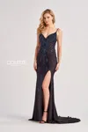 Colette By Daphne Cl8620 Long Mermaid Fit Formal Beaded Prom Dress In Black