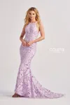 Colette By Daphne Cl8665 Long Mermaid Formal Prom Dress In Purple