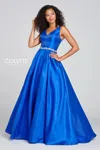 Colette By Daphne Colette Cl12131 Long Formal Cutout Prom Pockets Dress In Blue