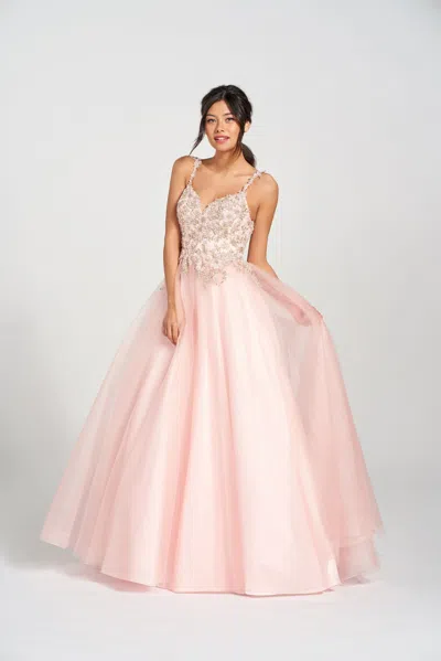 Colette By Daphne Colette Cl12205 Glitter Prom Long Formal Dress In Pink