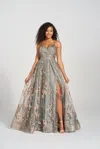Colette By Daphne Colette Cl12218 Glitter Formal Prom Long Dress In Multi
