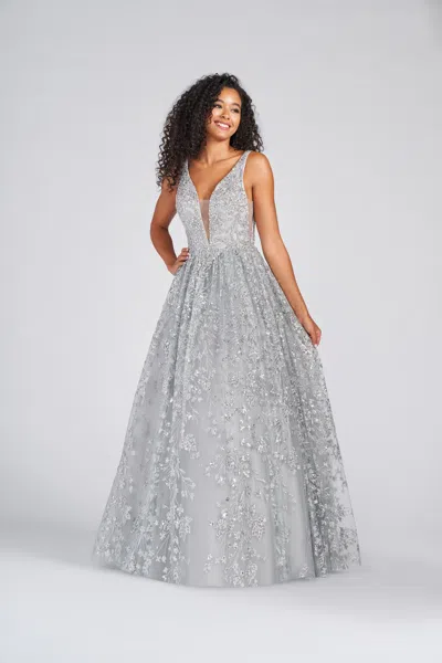 Colette By Daphne Colette Cl12237 Formal Prom Sequin Long Ball Gown In Silver