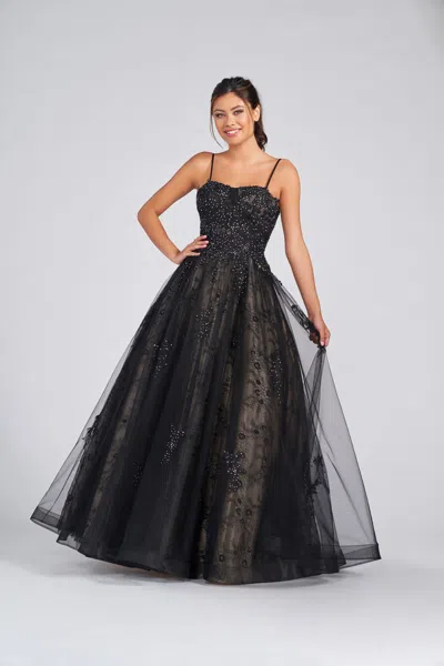 Colette By Daphne Colette Cl12248 Applique Long Prom Formal Dress In Multi
