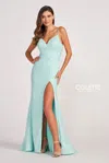 Colette By Daphne Colette Cl2012 Formal Long Prom Sequin Dress In Blue