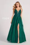 Colette By Daphne Colette Cl2025 Beaded Applique Long Formal Prom Dress In Green