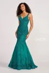 Colette By Daphne Colette Cl2036 Prom Glitter Formal Long Mermaid Dress In Green