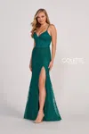 Colette By Daphne Colette Cl2037 Beaded Prom Fitted Formal Long Dress In Green