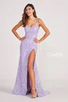 Colette By Daphne Colette Cl2050 Prom Long Beaded Formal Dress In Purple
