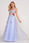 Colette By Daphne Colette Cl2084 Floral Applique Formal Prom Long Dress In Multi