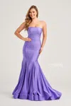 Colette By Daphne Colette Cl5106 Fitted Prom Long Formal Mermaid Dress In Purple