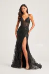 Colette By Daphne Colette Cl5113 Prom Long Glitter Formal Sequin Dress In Black