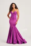 Colette By Daphne Colette Cl5116 Mermaid Prom Long Stones Formal Dress In Purple