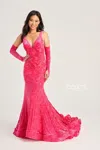 Colette By Daphne Colette Cl5121 Prom Long Fitted Formal Dress In Pink