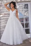 Colette By Daphne Colette Cl5157 Long Formal Applique Prom Ball Gown In White