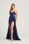 Colette By Daphne Colette Cl5159 Prom Long Fitted Formal Dress In Blue