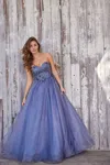Colette By Daphne Colette Cl5161 Glitter Prom Long Formal Ball Gown In Blue