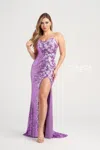 Colette By Daphne Colette Cl5196 Long Sequin Formal Long Prom Dress In Purple