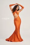 Colette By Daphne Colette Cl5263 Cut Out Long Formal Mermaid Prom Dress In Brown