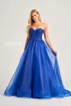 Colette By Daphne Colette Cl5265 Formal Long Prom Ball Gown In Blue