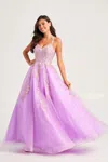 Colette By Daphne Colette Cl5271 Long Prom Formal Beaded  Ball Gown In Purple