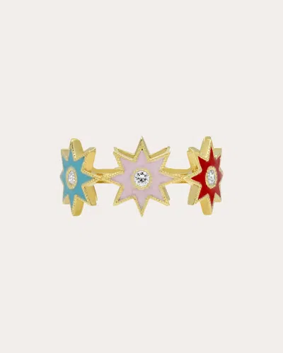 Colette Jewelry Women's 18k Gold Enamel And Diamond Twinkle Star Ring In Multicolor