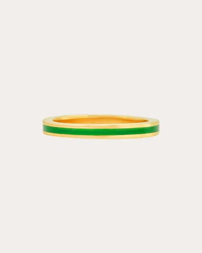 Colette Jewelry Women's 18k Gold Green Enamel Band Ring