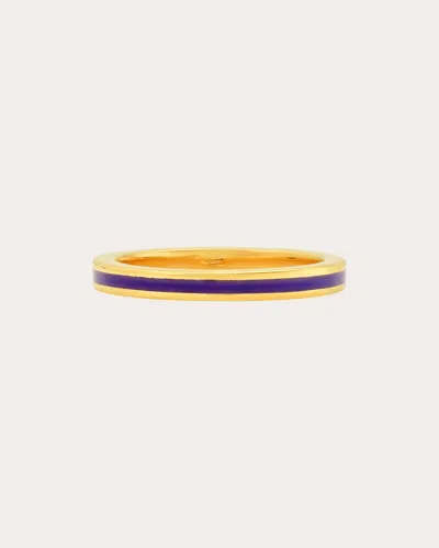 Colette Jewelry Women's 18k Gold Purple Enamel Band Ring