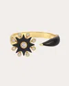 Colette Jewelry Women's Comète 18k Gold Onyx And Diamond Ring