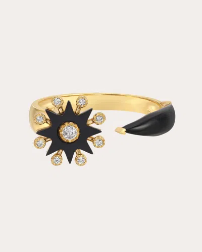 Colette Jewelry Women's Comète 18k Gold Onyx And Diamond Ring