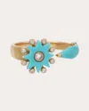 Colette Jewelry Women's Comète 18k Gold Turquoise And Diamond Ring