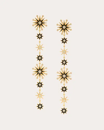 Colette Jewelry Women's Diamond & Black Enamel 18k Gold Pyxis Star Drop Earrings