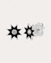 Colette Jewelry Women's Diamond & Black Enamel 18k White Gold Twinkle Star Stud Earrings 18k Gold In Black